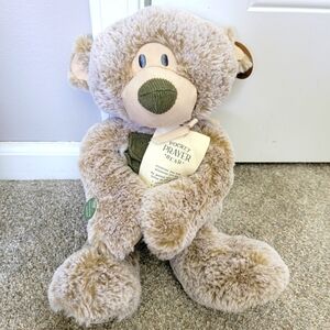 NWT Demdaco Pocket Prayer Bear Tan 16” Plush Super Soft Magnetic Paws Nice Gift!